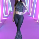 8套露肩上衣&喇叭裤vvvevevvv.Haltertop&FlareLeggings.1-红月资源网